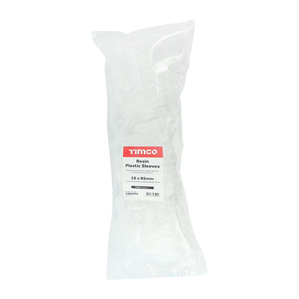 TIMCO Chemical Anchor Resin Plastic Sleeves - 16 x 85 - Image