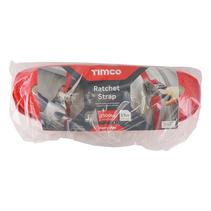 TIMCO J Hook Ratchet Strap Heavy Duty - 15m x 50mm - Image