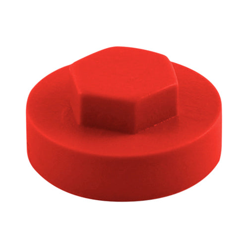 TIMCO Hex Head Cover Caps Poppy Red - 19mm - Image