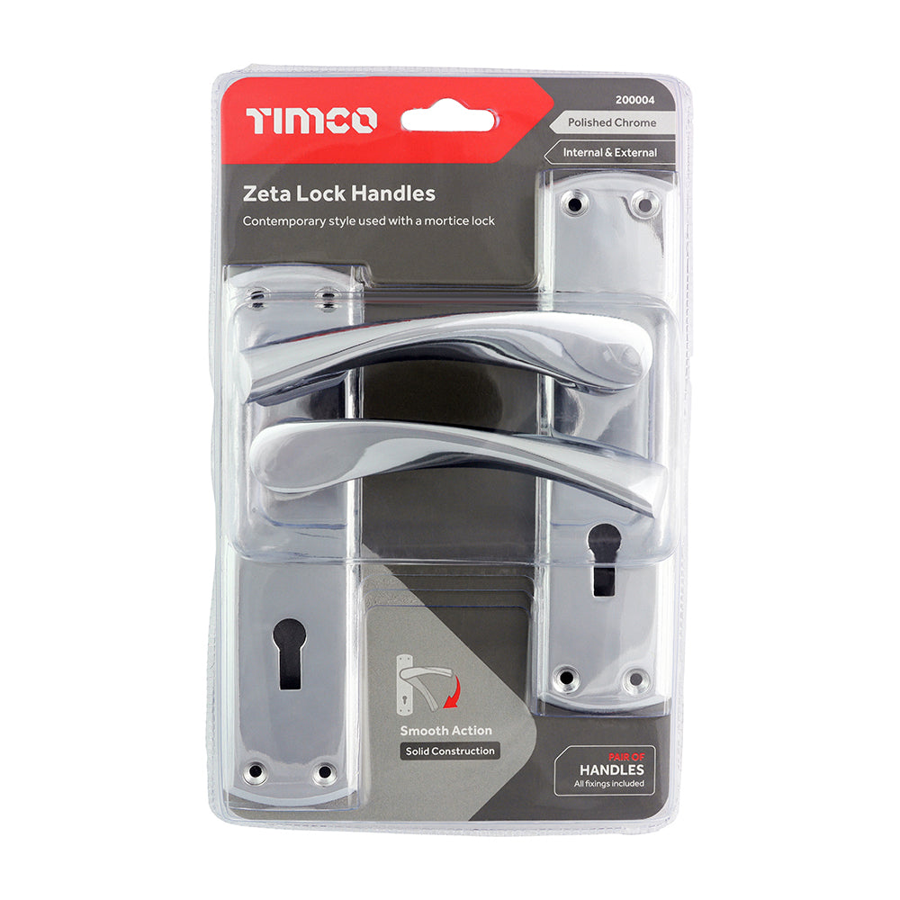 TIMCO Zeta Lock Handles - Polished Chrome - 175 x 45mm - Image