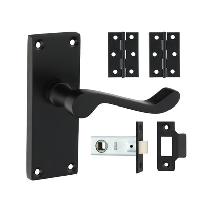 TIMCO Victorian Scroll Latch Door Pack - Matt Black - Mixed - Image