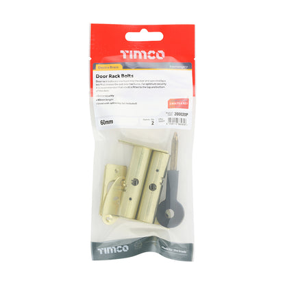 TIMCO Door Rack Bolts Electro Brass - 60mm - Image