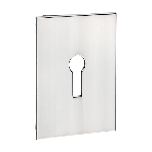 TIMCO Lock Profile Self-Adhesive Escutcheon - Oblong - Polished Stainless Steel - 65 x 47mm - Image