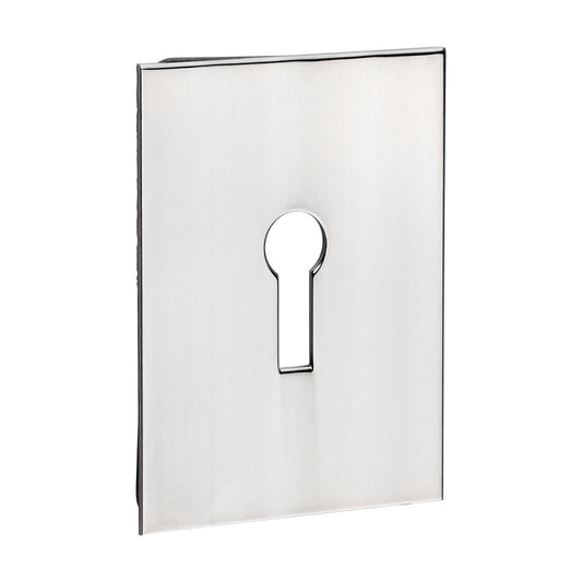 TIMCO Lock Profile Self-Adhesive Escutcheon - Oblong - Polished Stainless Steel - 65 x 47mm - Image