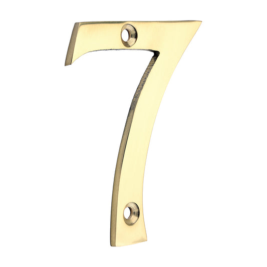 TIMCO Door Numeral 7 - Polished Brass - 75mm - Image