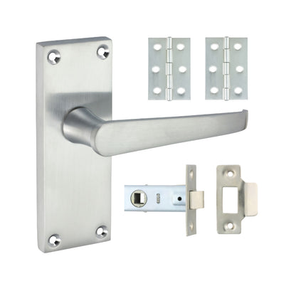 TIMCO Victorian Straight Latch Door Pack- Satin Chrome - Mixed - Image