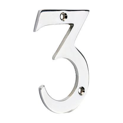 TIMCO Door Numeral 3 - Polished Chrome - 75mm - Image