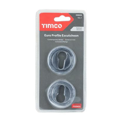 TIMCO Euro Profile Escutcheon - Polish Chrome - 49mm - Image