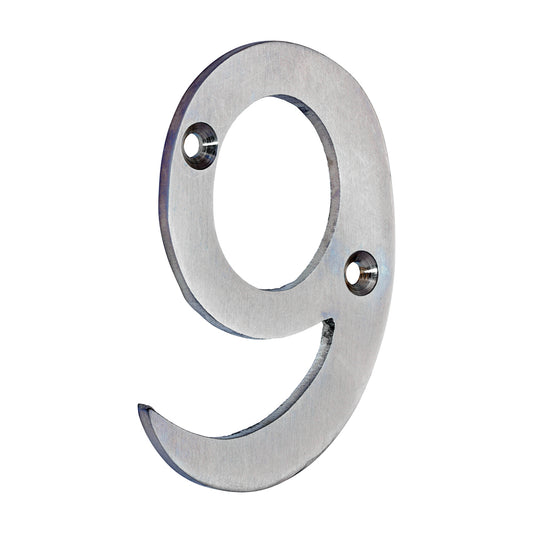 TIMCO Door Numeral 9 - Satin Chrome - 75mm - Image