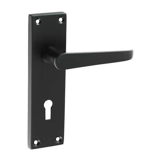 TIMCO Victorian Straight Lock Handles - Matt Black - 151 x 42mm - Image
