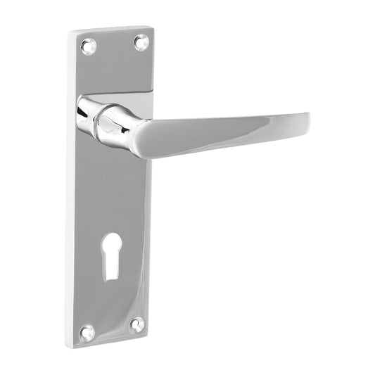 TIMCO Victorian Straight Lock Handles - Polished Chrome - 151 x 42mm - Image