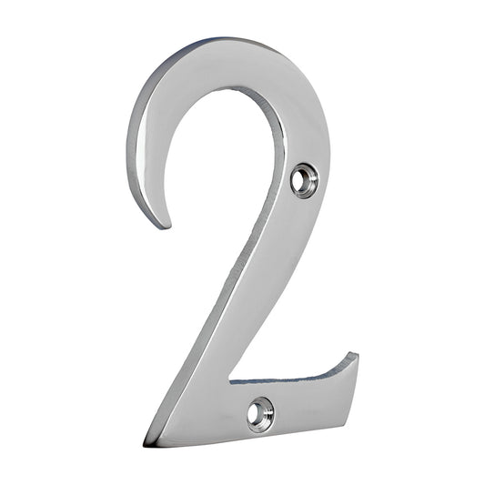 TIMCO Door Numeral 2 - Polished Chrome - 76mm - Image