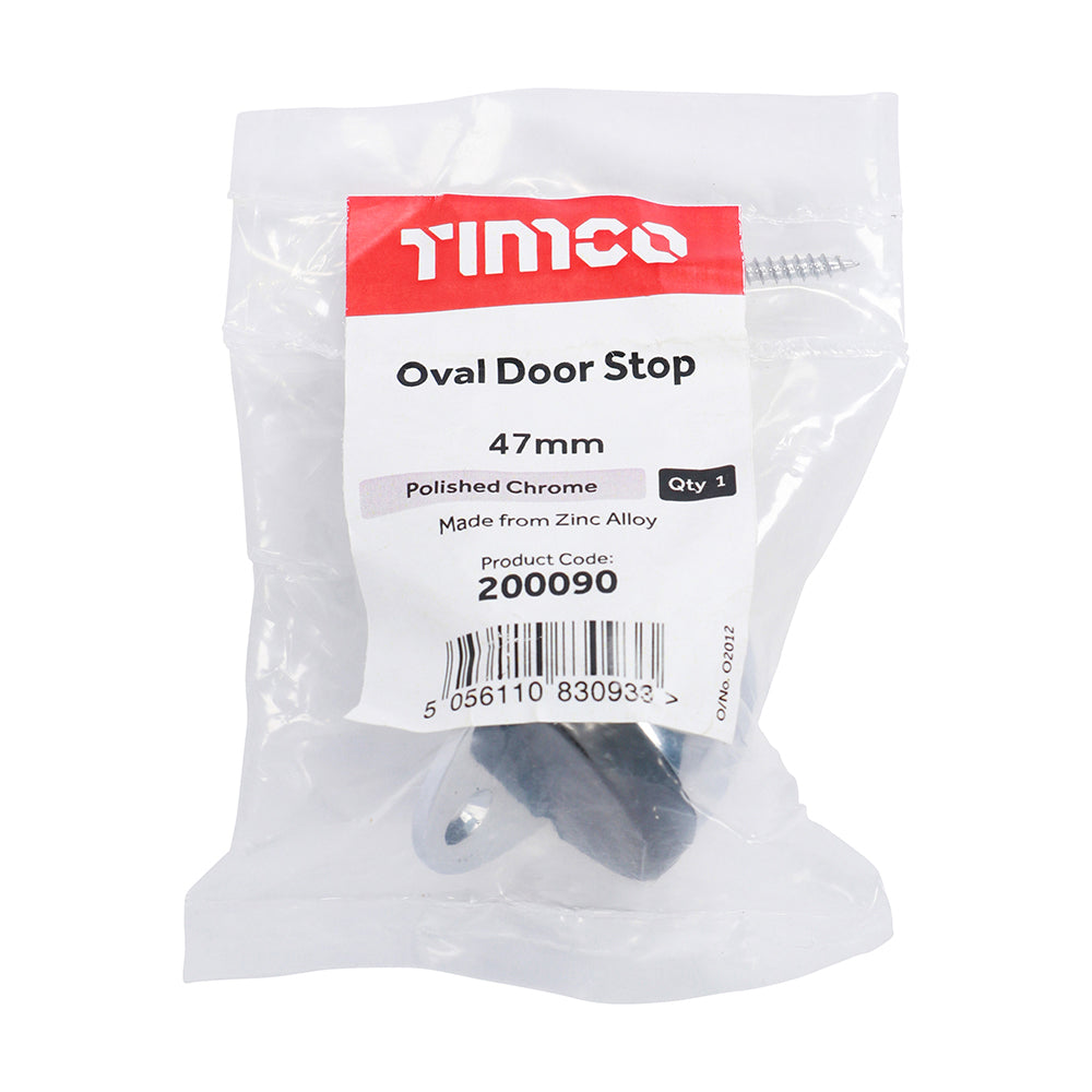 TIMCO Oval Door Stop Polished Chrome - 47mm - Image