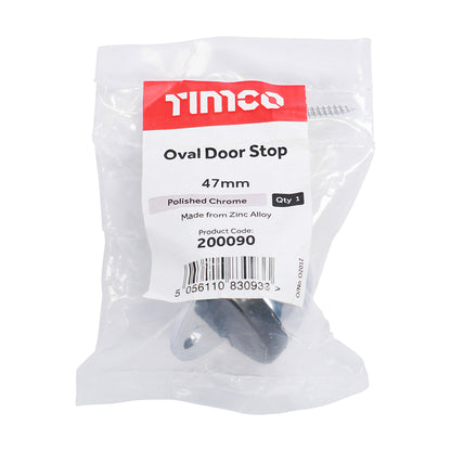 TIMCO Oval Door Stop Polished Chrome - 47mm - Image