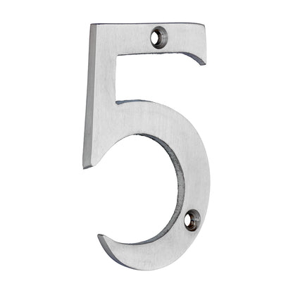 TIMCO Door Numeral 5 - Satin Chrome - 75mm - Image