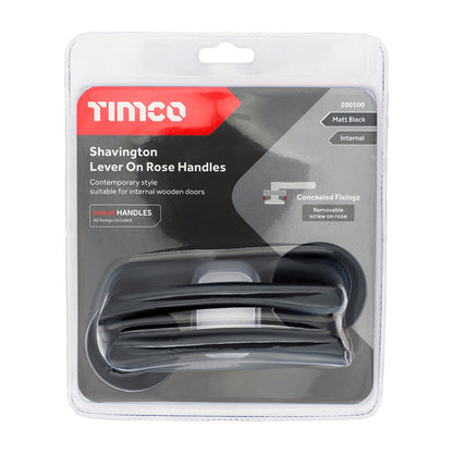 TIMCO Shavington Lever On Rose Handles - Matt Black - 49mm - Image