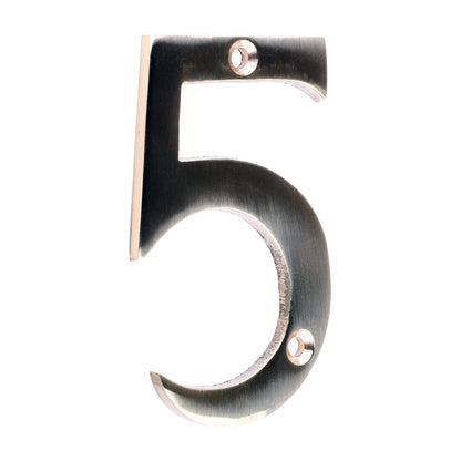 TIMCO Door Numeral 5 - Polished Brass - 75mm - Image
