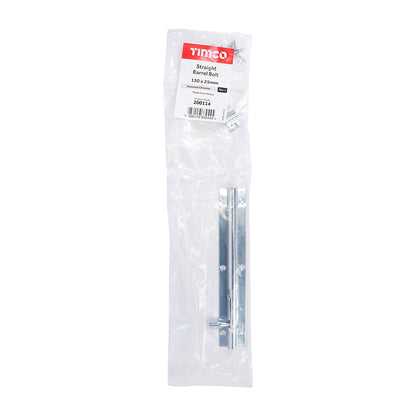 TIMCO Straight Barrel Bolt Polished Chrome - 150 x 25mm - Image