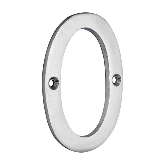 TIMCO Door Numeral 0 - Satin Chrome - 81mm - Image