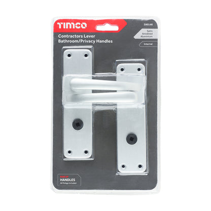 TIMCO Contractors Lever Bathroom|Privacy Handles - Satin Anodised Aluminium - 154 x 40 - Image