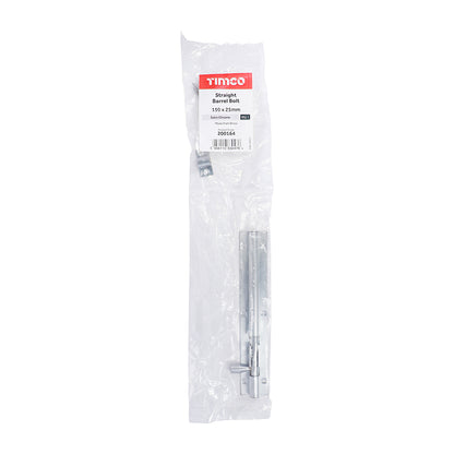 TIMCO Straight Barrel Bolt Satin Chrome - 150 x 25mm - Image