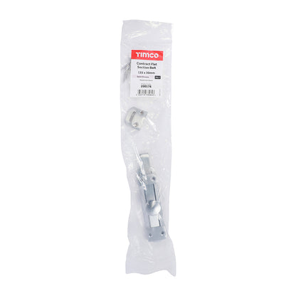 TIMCO Contract Flat Section Bolt Satin Chrome - 135 x 30mm - Image