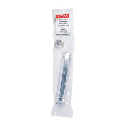 TIMCO Architectural Flat Section Bolt Polished Chrome - 210 x 35mm - Image