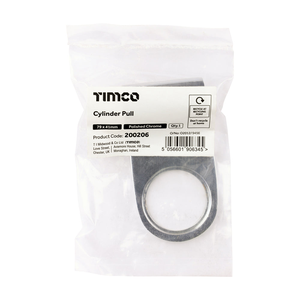 TIMCO Cylinder Pull - Polished Chrome - 79 x 41mm - Image