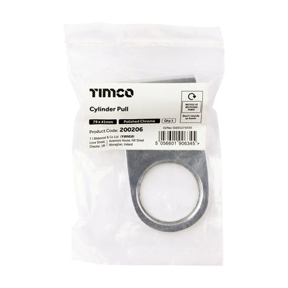 TIMCO Cylinder Pull - Polished Chrome - 79 x 41mm - Image