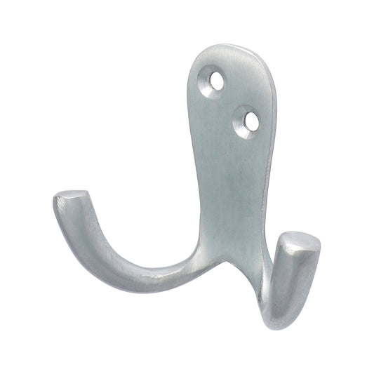 TIMCO Double Robe Hook Satin Chrome - 47 x 24mm - Image