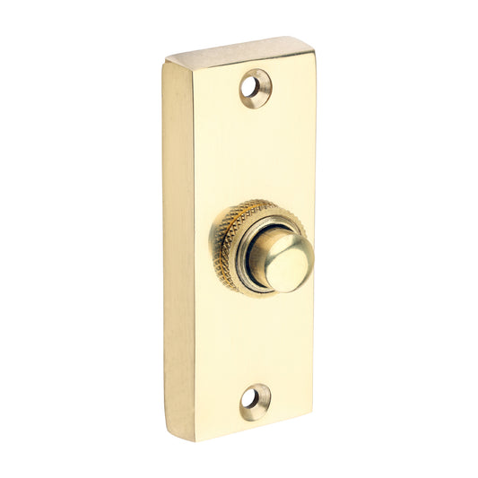 TIMCO Traditional Door Bell Push - Polished Brass - 80 x 31mm - Image