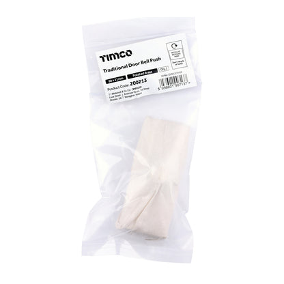 TIMCO Traditional Door Bell Push - Polished Brass - 80 x 31mm - Image