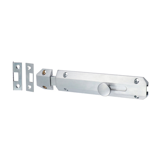 TIMCO Architectural Flat Section Bolt Satin Chrome - 150 x 35mm - Image