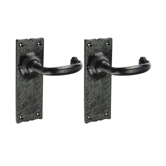 TIMCO Traditional Lever Latch Handles - Antique Black - 155 x 54 - Image