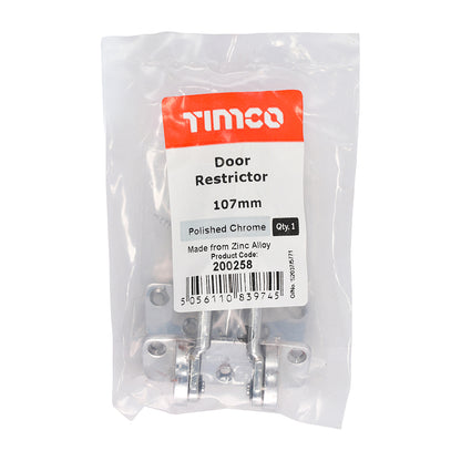 TIMCO Door Restrictor Polished Chrome - 107mm - Image