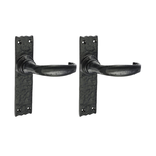 TIMCO Narrow Style Lever Latch Handles - Antique Black - 155 x 37 - Image