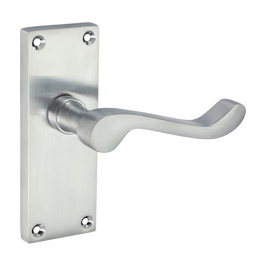 TIMCO Victorian Scroll Latch Handles - Satin Chrome - 114 x 42mm - Image