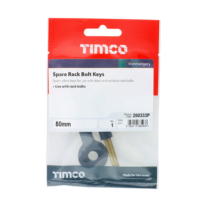 TIMCO Spare Rack Bolt Keys - 80mm - Image