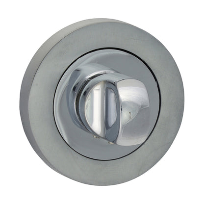 TIMCO Bathroom Thumb Turn And Release - Polished & Satin Chrome - 49mm - Image