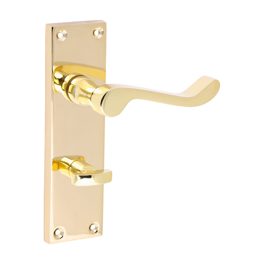 TIMCO Victorian Scroll Bathroom Handles - Polished Brass - 152 x 42 - Image