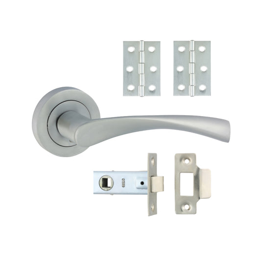 TIMCO Edleston Lever On Rose Internal Door Latch Pack - Satin Chrome - Mixed - Image