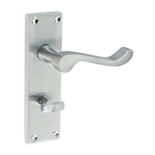 TIMCO Victorian Scroll Bathroom Handles - Satin Chrome - 151 x 42mm - Image