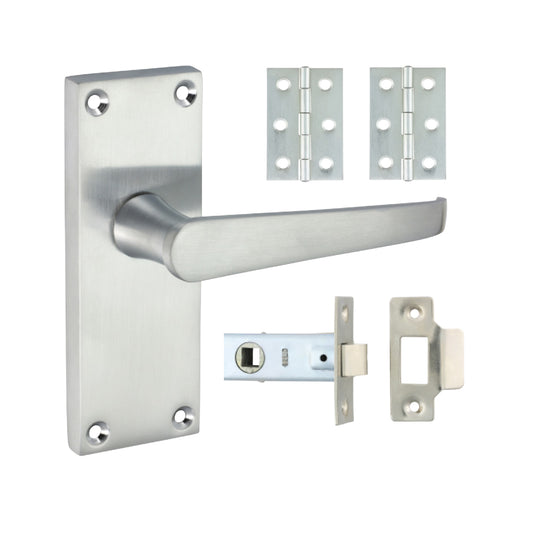 TIMCO Victorian Straight Internal Door Latch Pack - Satin Chrome - Mixed - Image