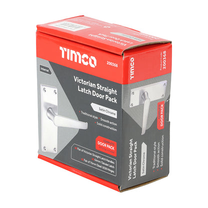 TIMCO Victorian Straight Internal Door Latch Pack - Satin Chrome - Mixed - Image