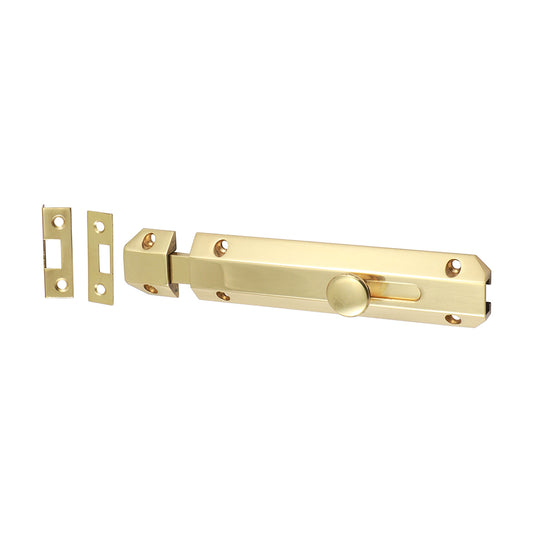 TIMCO Architectural Flat Section Bolt Polished Brass - 150 x 35mm - Image