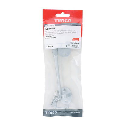 TIMCO Cabin Hook Satin Chrome - 150mm - Image