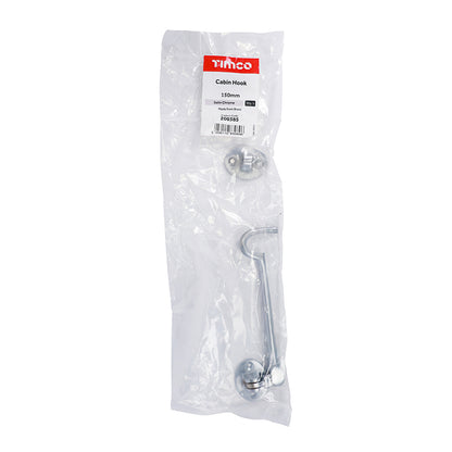 TIMCO Cabin Hook Satin Chrome - 150mm - Image