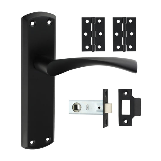 TIMCO Zeta Lever Internal Door Latch Pack - Matt Black - Mixed - Image