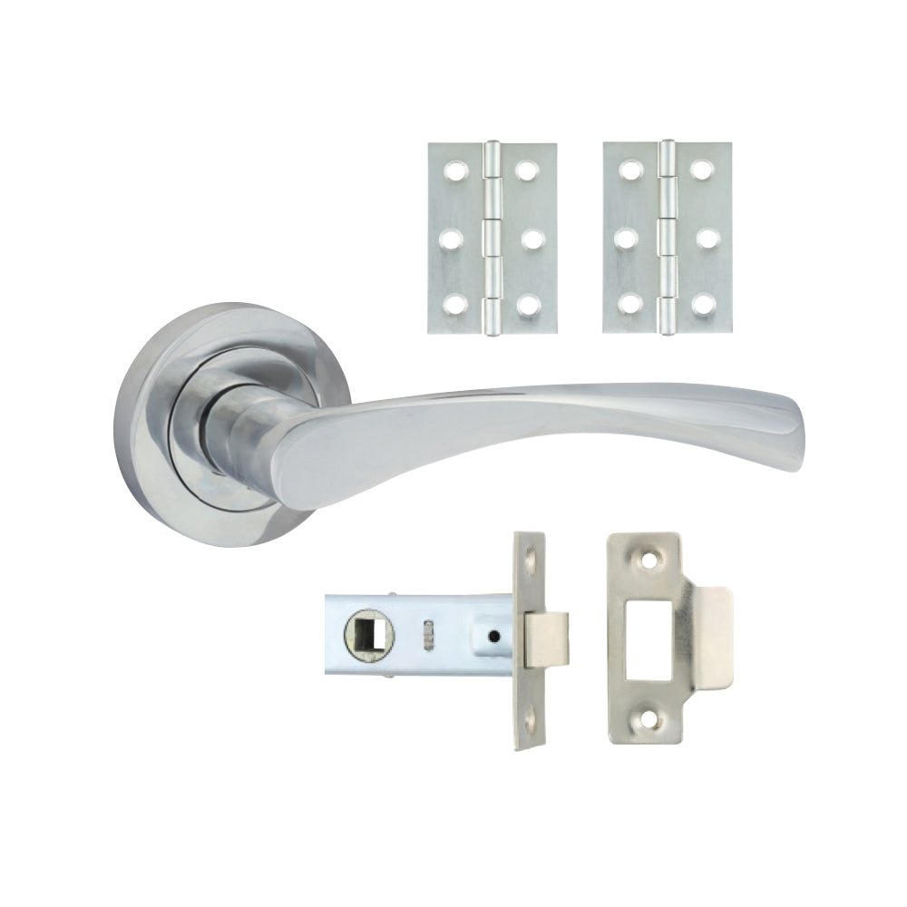 TIMCO Edleston Lever On Rose Internal Door Latch Pack - Polished Chrome - Mixed - Image