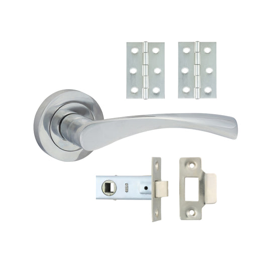 TIMCO Edleston Lever On Rose Internal Door Latch Pack - Polished Chrome - Mixed - Image